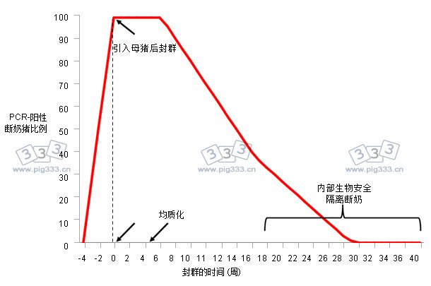 在封群期间对断奶仔猪进行蓝耳病病毒检测的程序示例