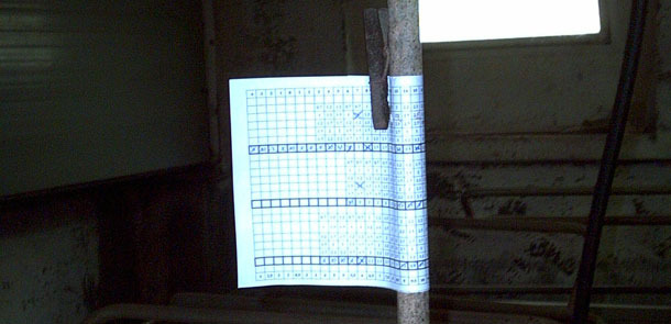 Manual feeding control with a chart wrapped around the water pipe
