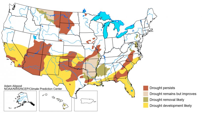 U.S. Seasonal Drought Tendency: December 21 - March 31, 2018