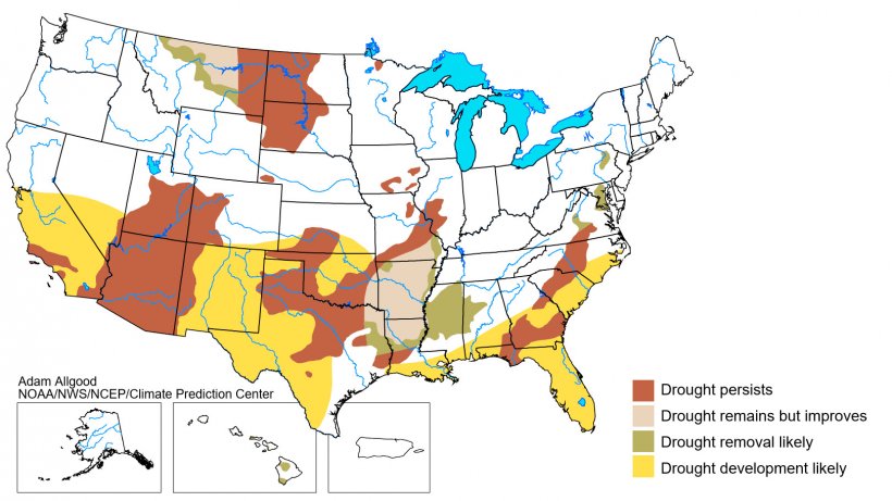 U.S. Seasonal Drought Tendency: December 21 - March 31, 2018