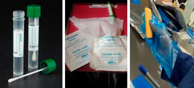 照片1:棉签,雪纺布和海绵。