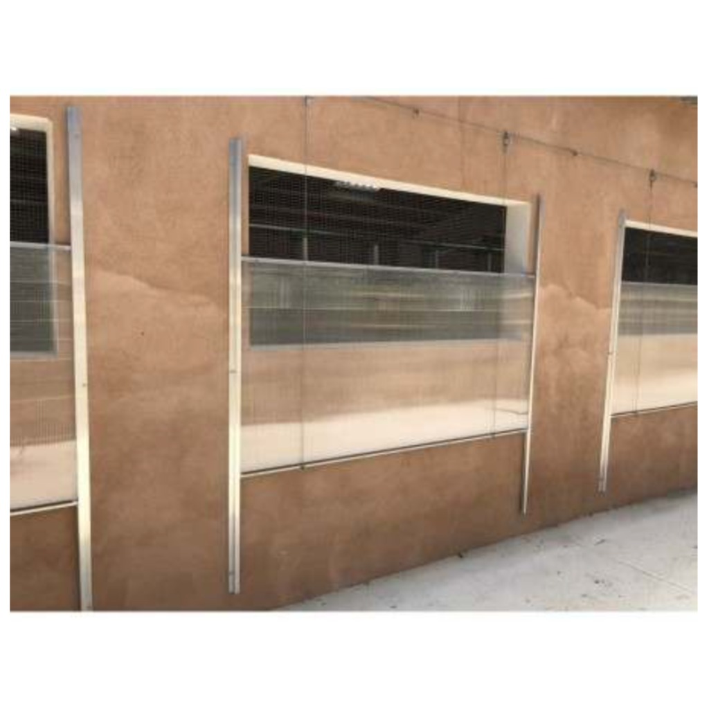 Hybrid stainless steel/aluminium/polycarbonate window 2x1