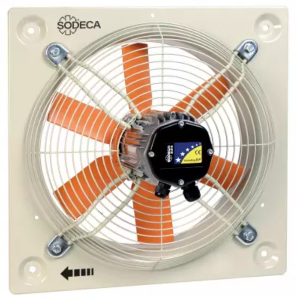 Ventilateur axial mural Sodeca HEP avec hélice en plastique renforcé